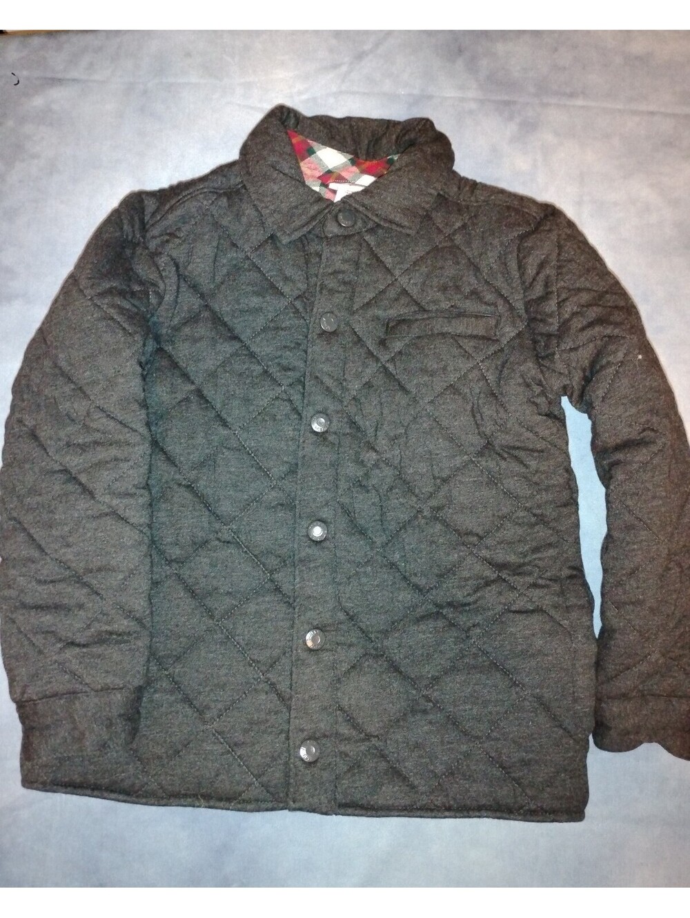 Tommy Bahama boys Quilted Button-Up Jacket with Plaid Lining